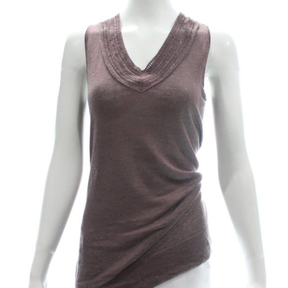 CHRISTOPHER FISCHER SLEEVELESS SHEER SWEATER WITH